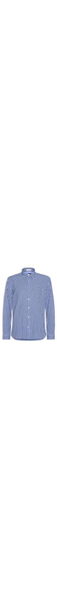 Camisa Masculina Relaxed Fit Xadrez Com Bolso - Azul
