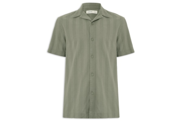 Camisa Masculina Resort Regular Fit Textura Listra - Verde