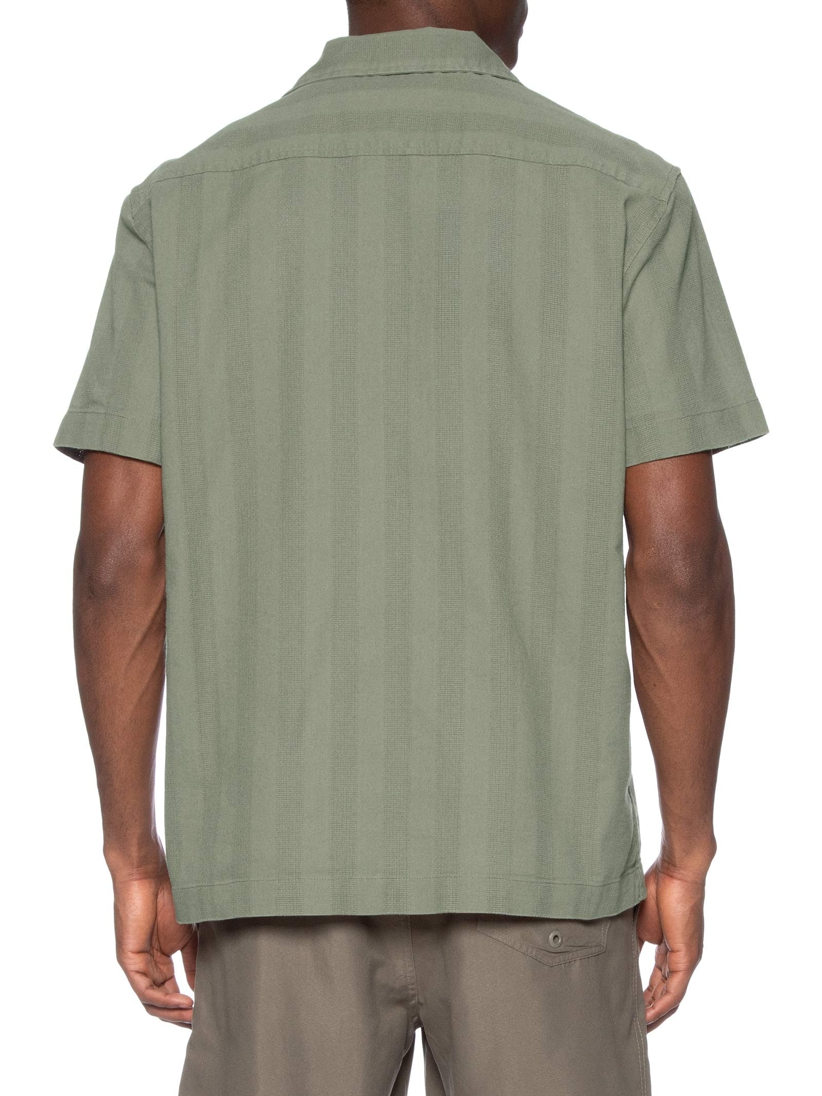 Camisa Masculina Resort Regular Fit Textura Listra Verde Hering