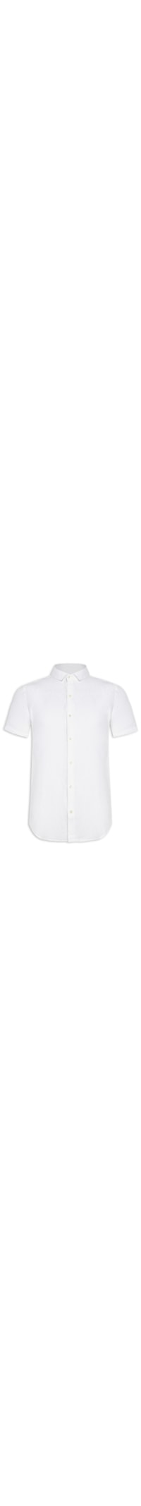 Camisa Masculina Roma Linho Manga Curta - Branco