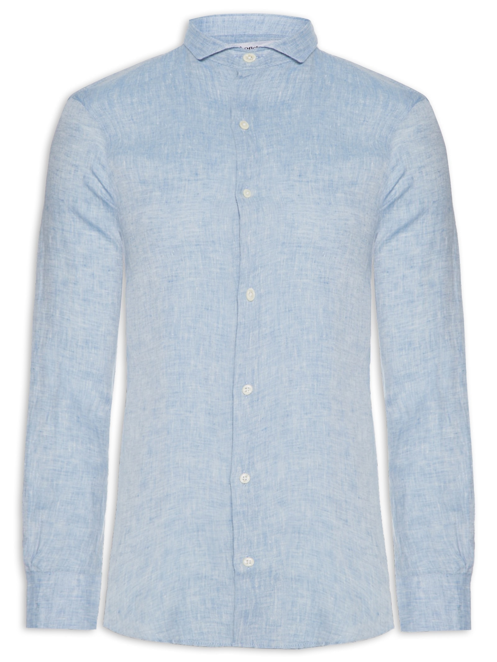 Camisa Masculina Roma Linho Manga Longa Azul Oficina Reserva
