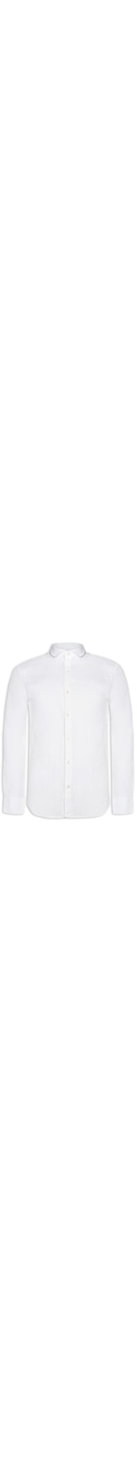 Camisa Masculina Roma Linho Manga Longa - Branco
