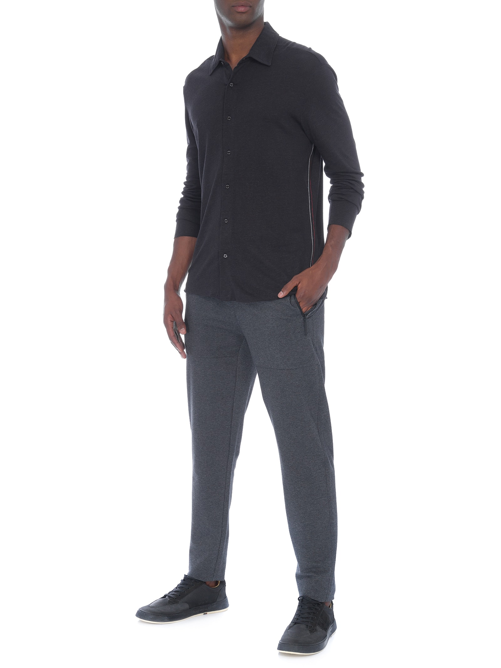 Camisa Masculina Rustic Pesponto Preto Osklen