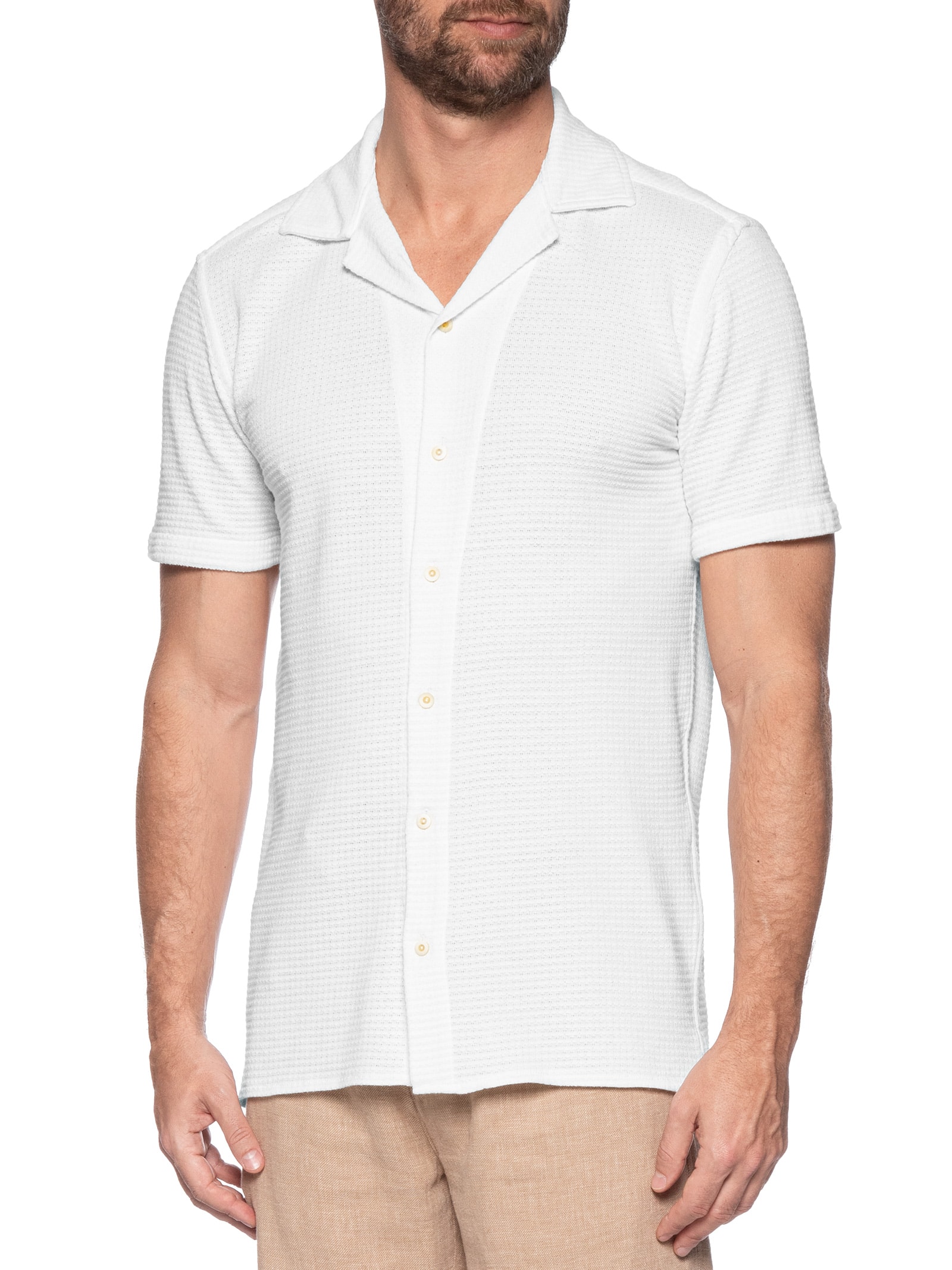 Camisa Masculina Santorini  Branco Pineapple