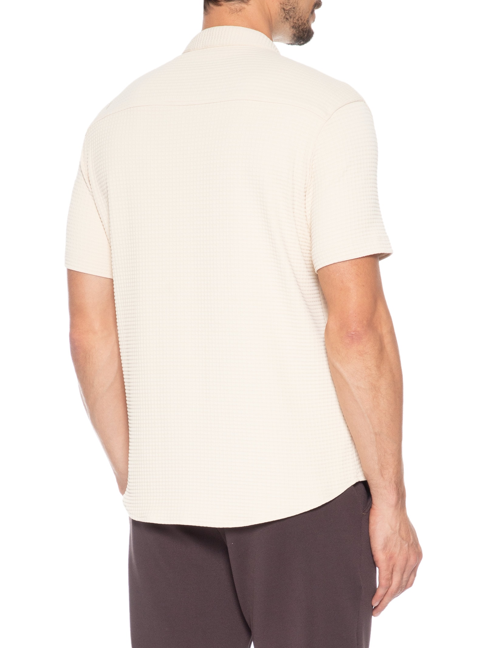 Camisa Masculina Santorini Malha Block Poliamida Bege Sergio K
