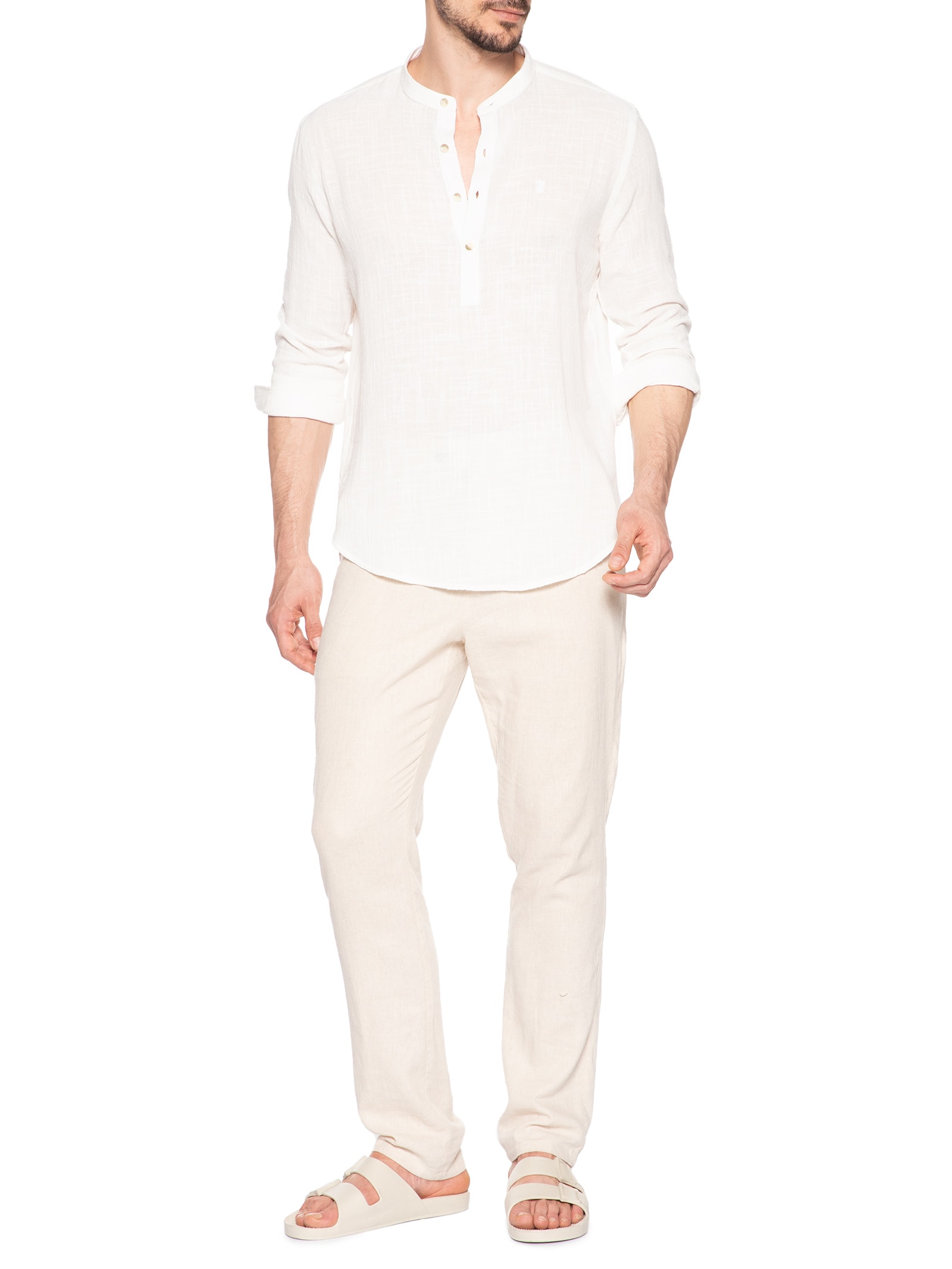 Camisa Masculina Santorini Regular Fit Branco Sergio K