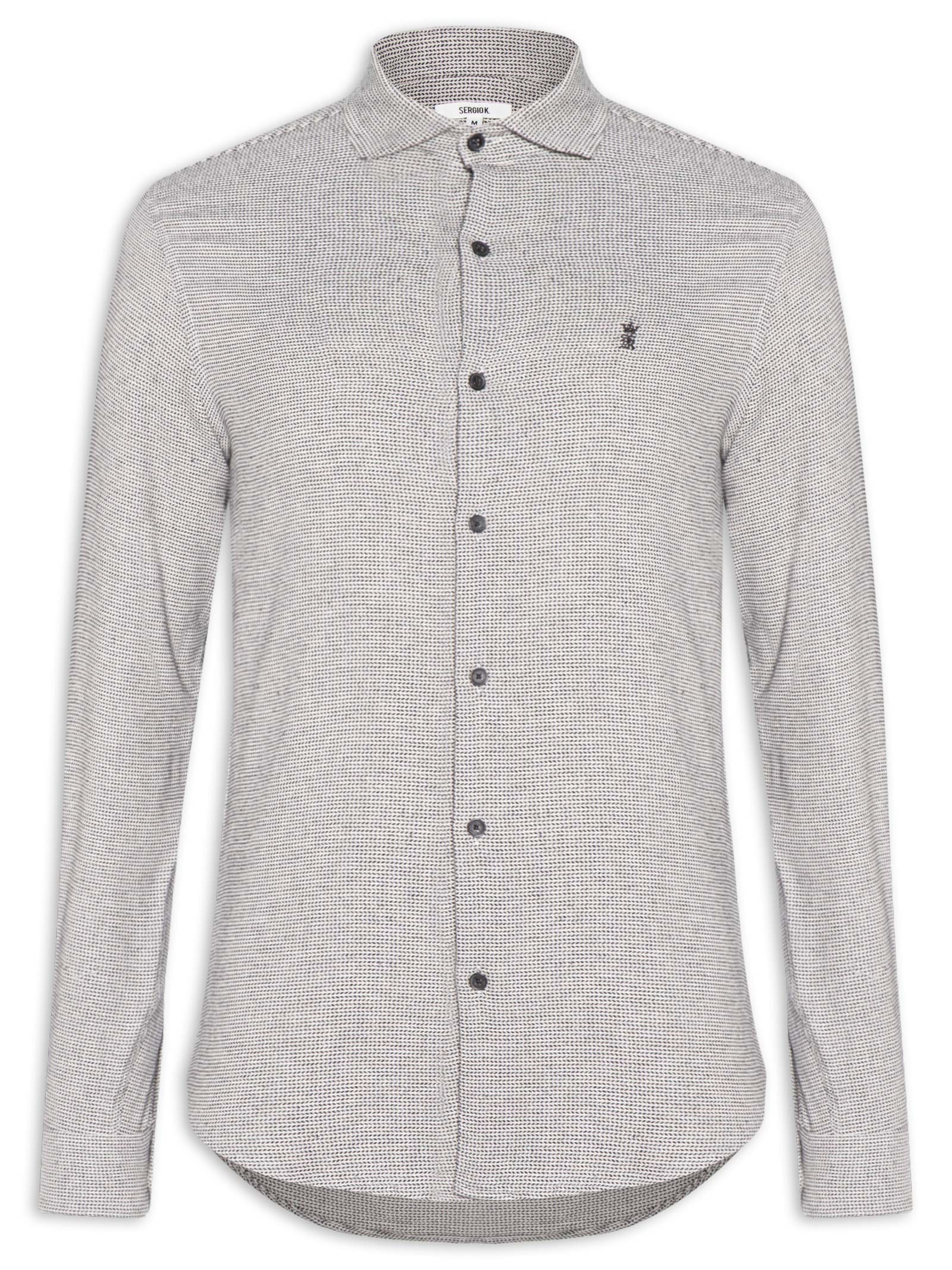 Camisa Masculina Setas Bicolor – Bege Sergio K