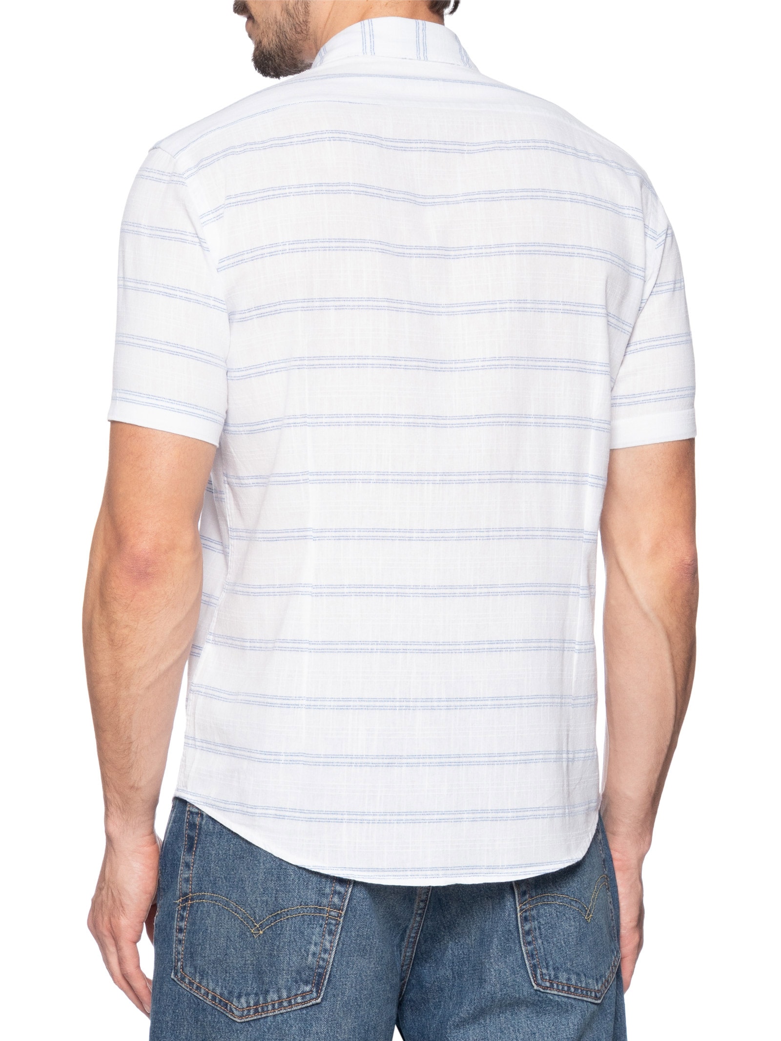 Camisa Masculina Sl Flame Listrado Out Branco Aramis