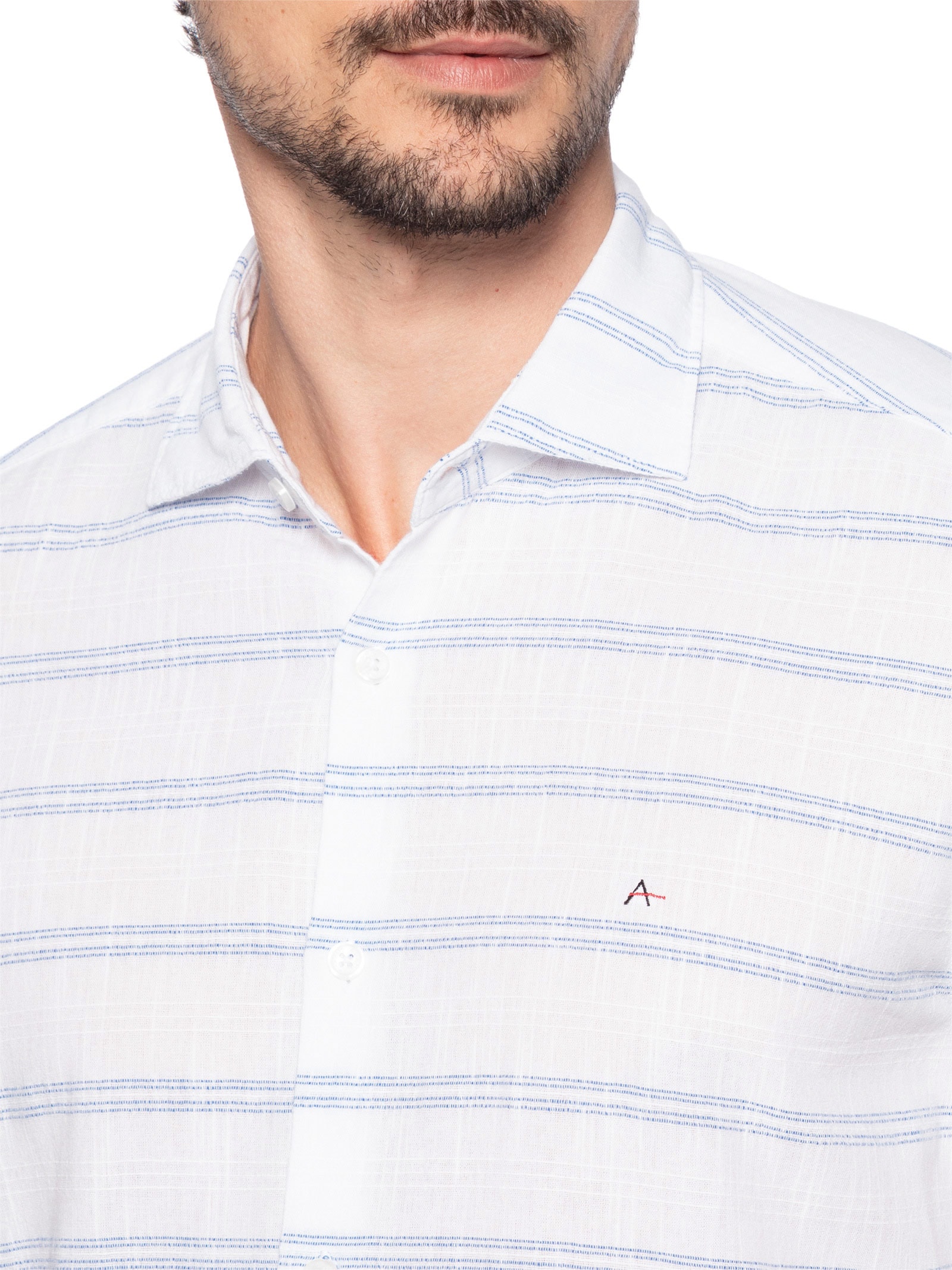 Camisa Masculina Sl Flame Listrado Out Branco Aramis