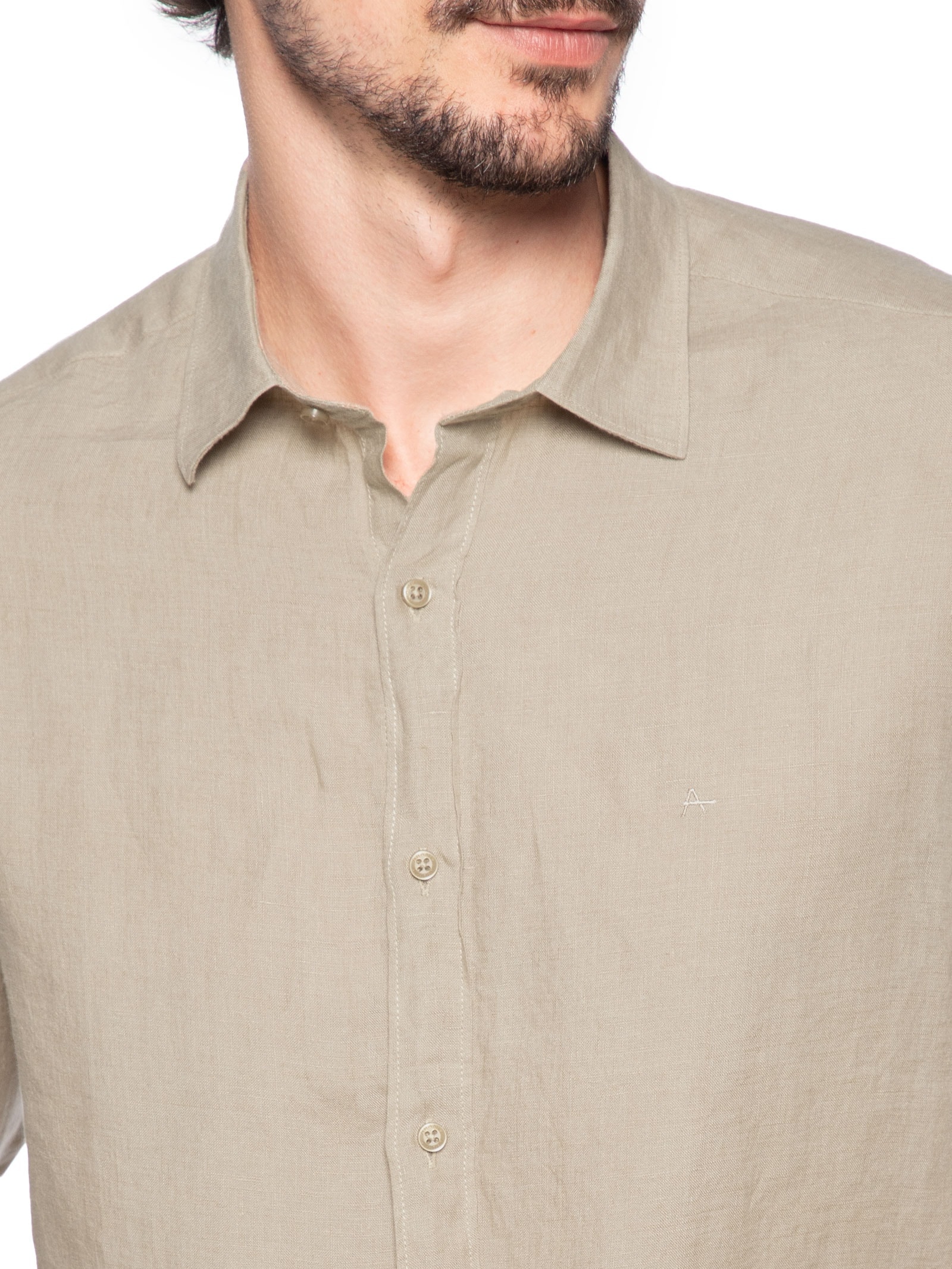 Camisa Masculina Sl Linho Irlandês Bege Aramis