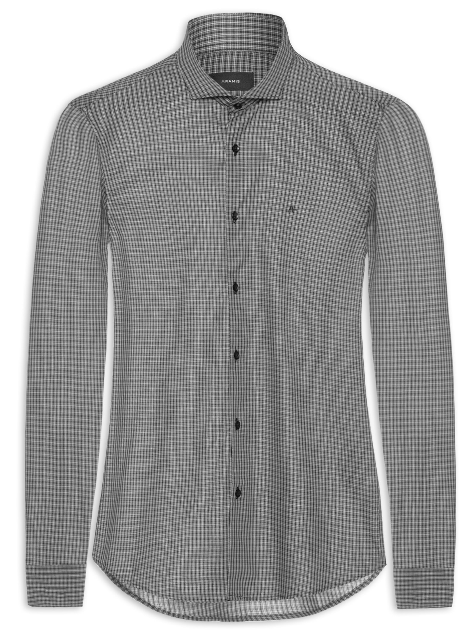 Camisa Masculina Sl Mini Xadrez Preto Aramis