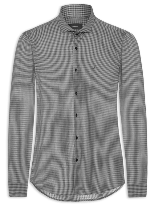 Camisa Masculina Sl Mini Xadrez – Preto