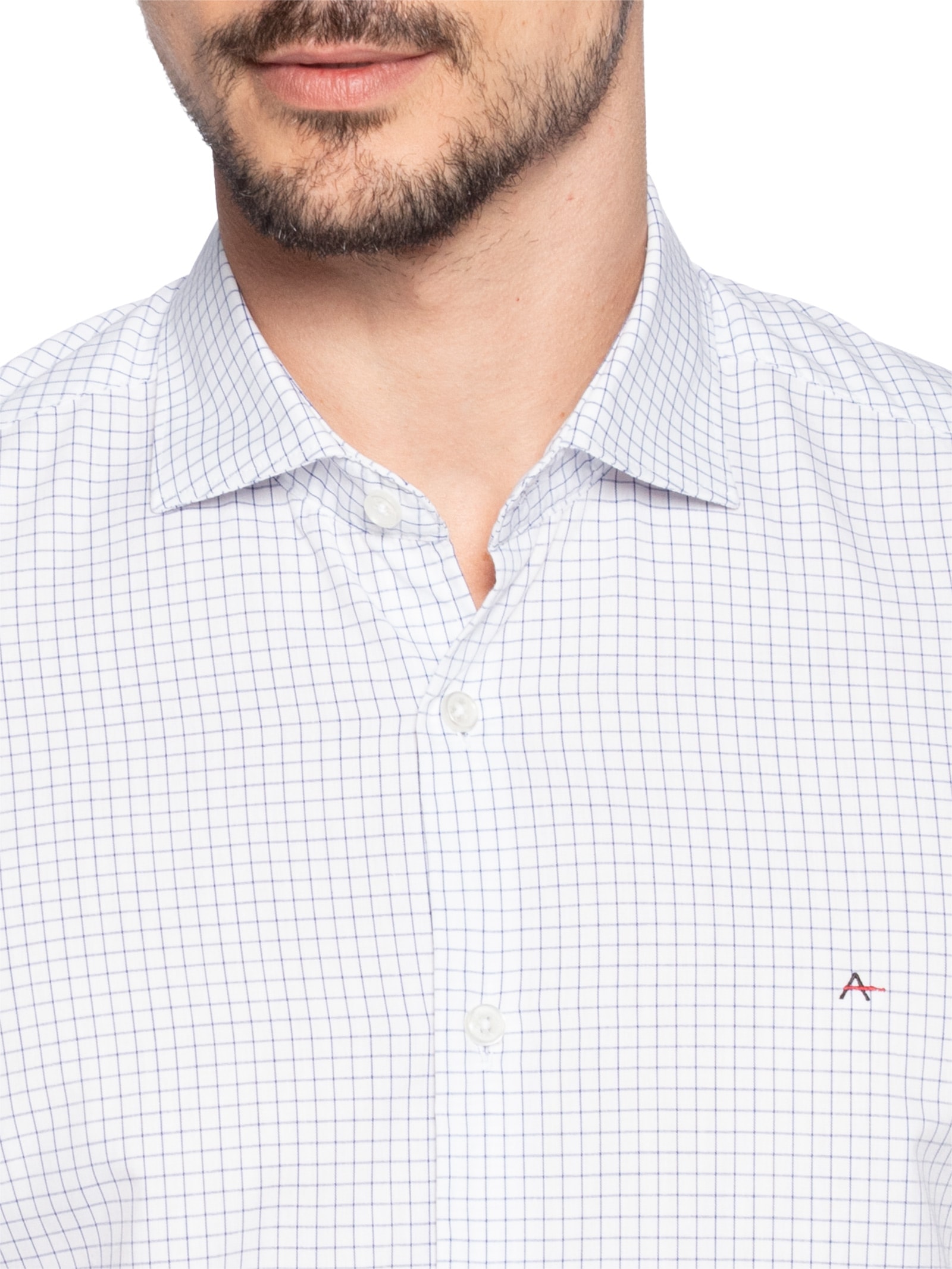 Camisa Masculina Sl Tric Xadrez Out Azul Aramis