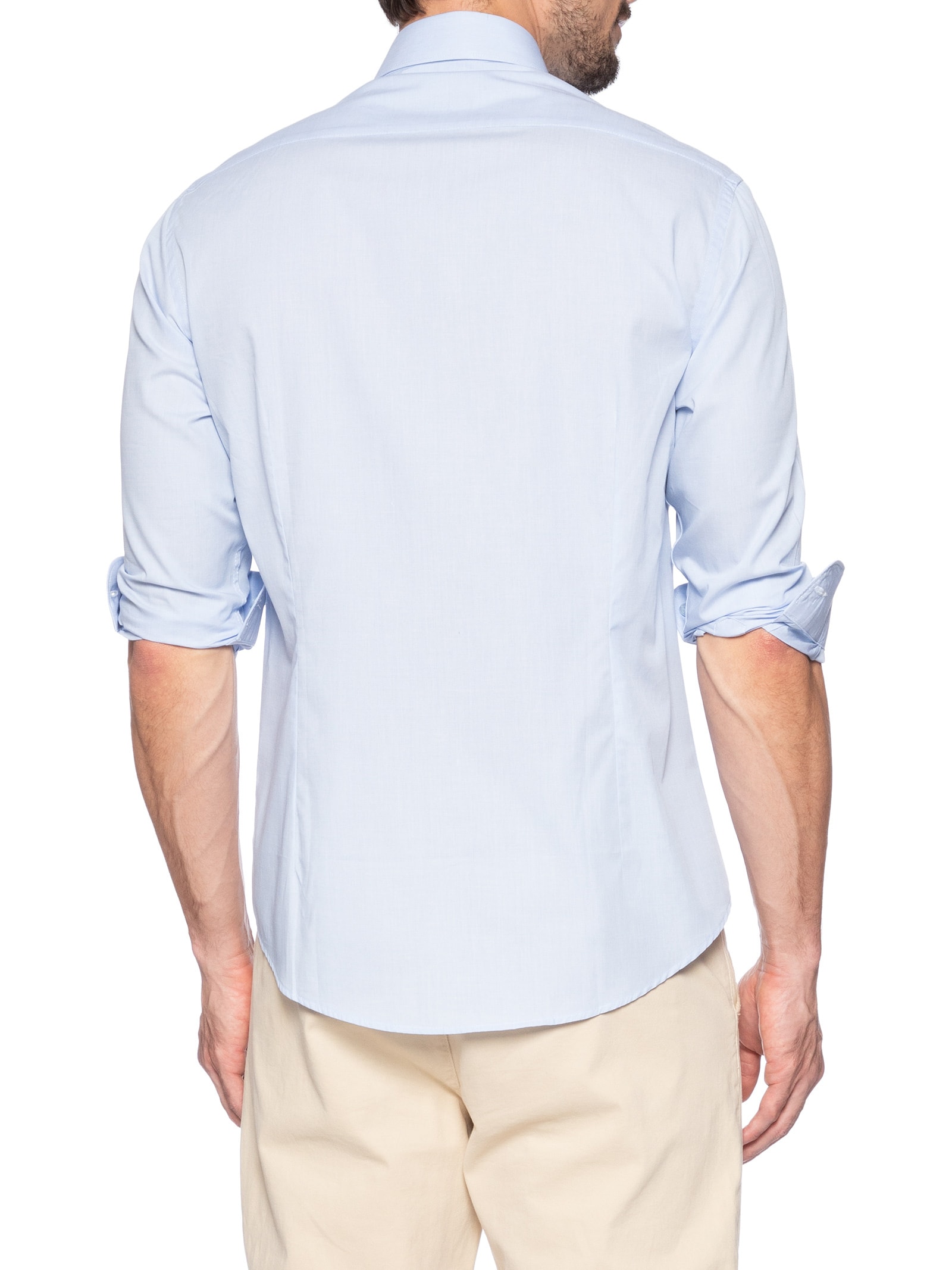 Camisa Masculina Sl Tricoline Fil A Fil Out Azul Aramis