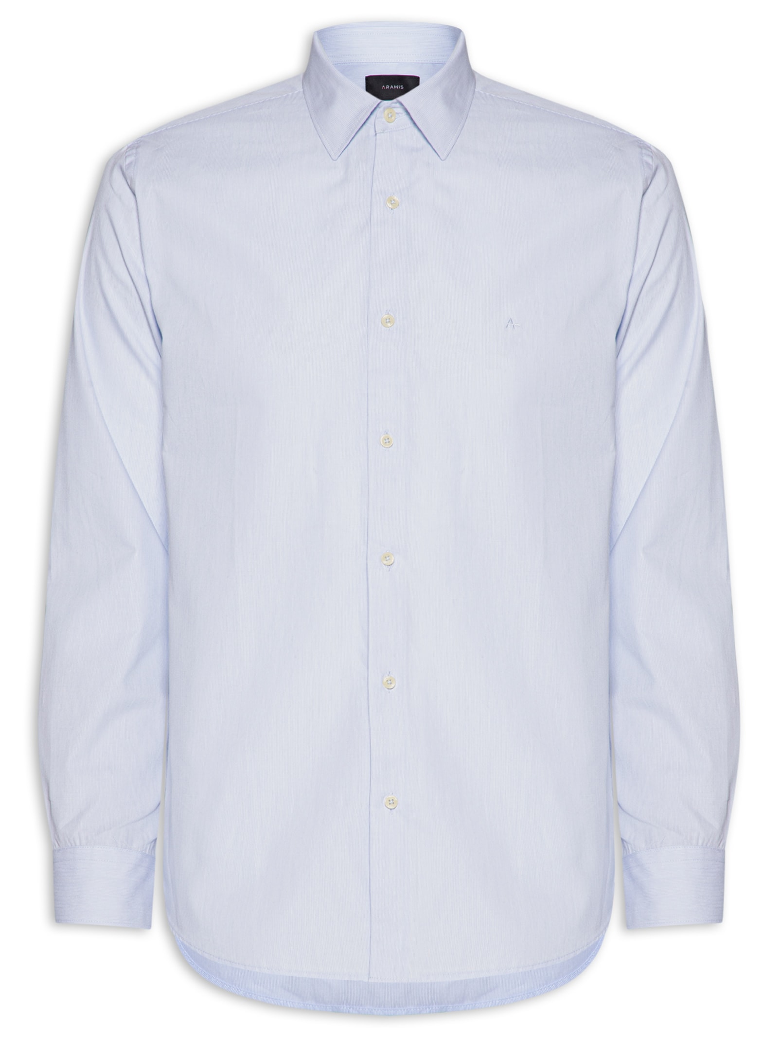 Camisa Masculina Slim Algodão Fio 50 Listrada Azul Aramis