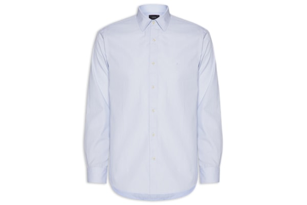 Camisa Masculina Slim Algodão Fio 50 Listrada – Azul