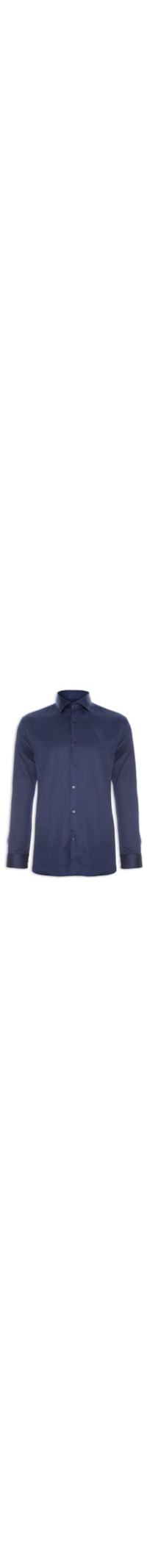 Camisa Masculina Slim Cetim Stretch - Azul