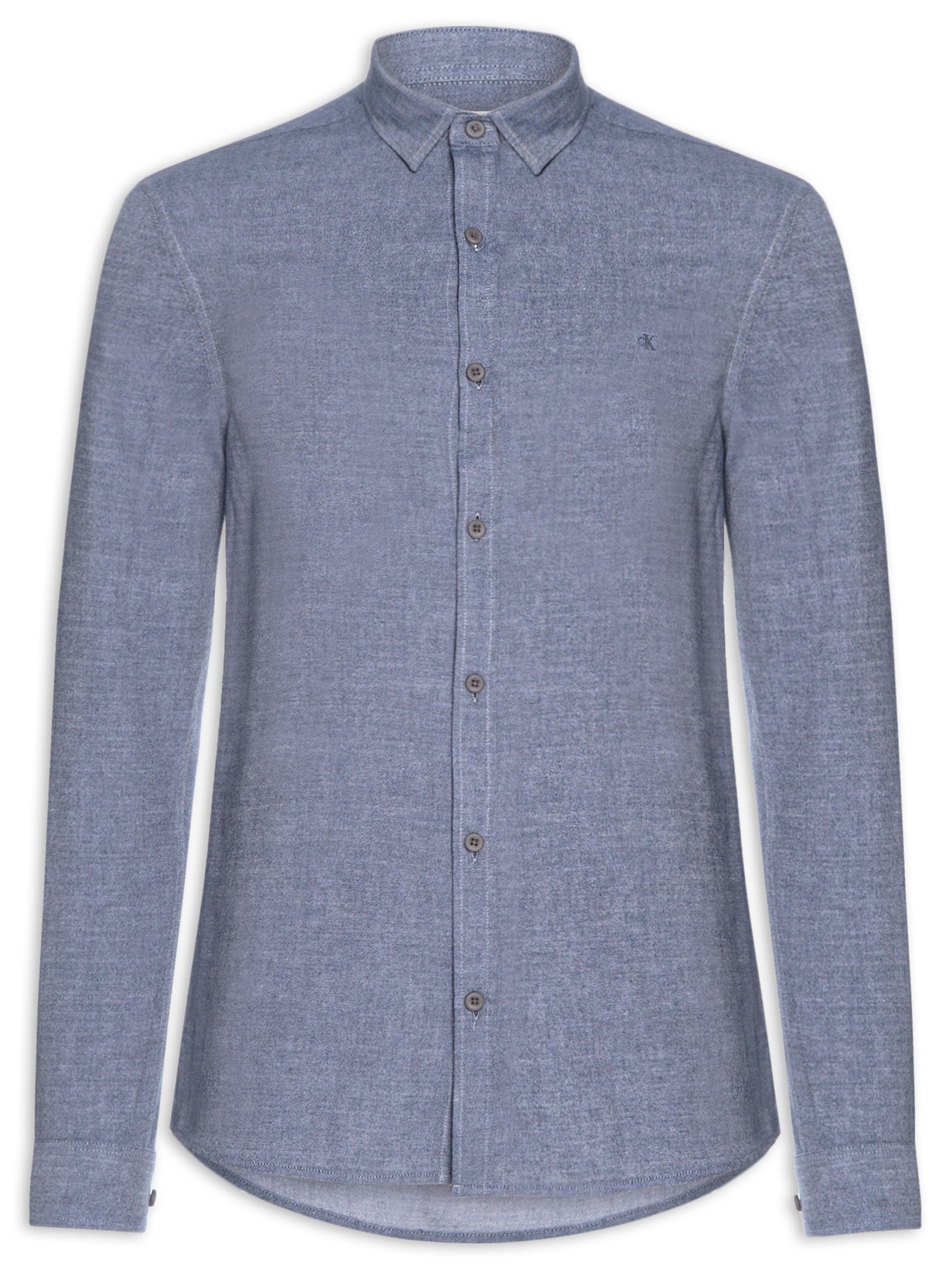 Camisa Masculina Slim Chevron Azul Calvin Klein Jeans