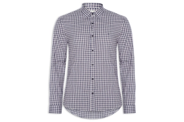 Camisa Masculina Slim Cotton Stretch - Azul