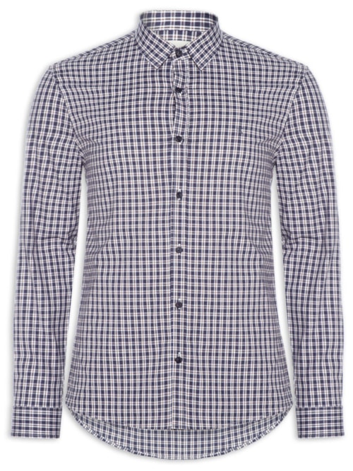 Camisa Masculina Slim Cotton Stretch – Azul