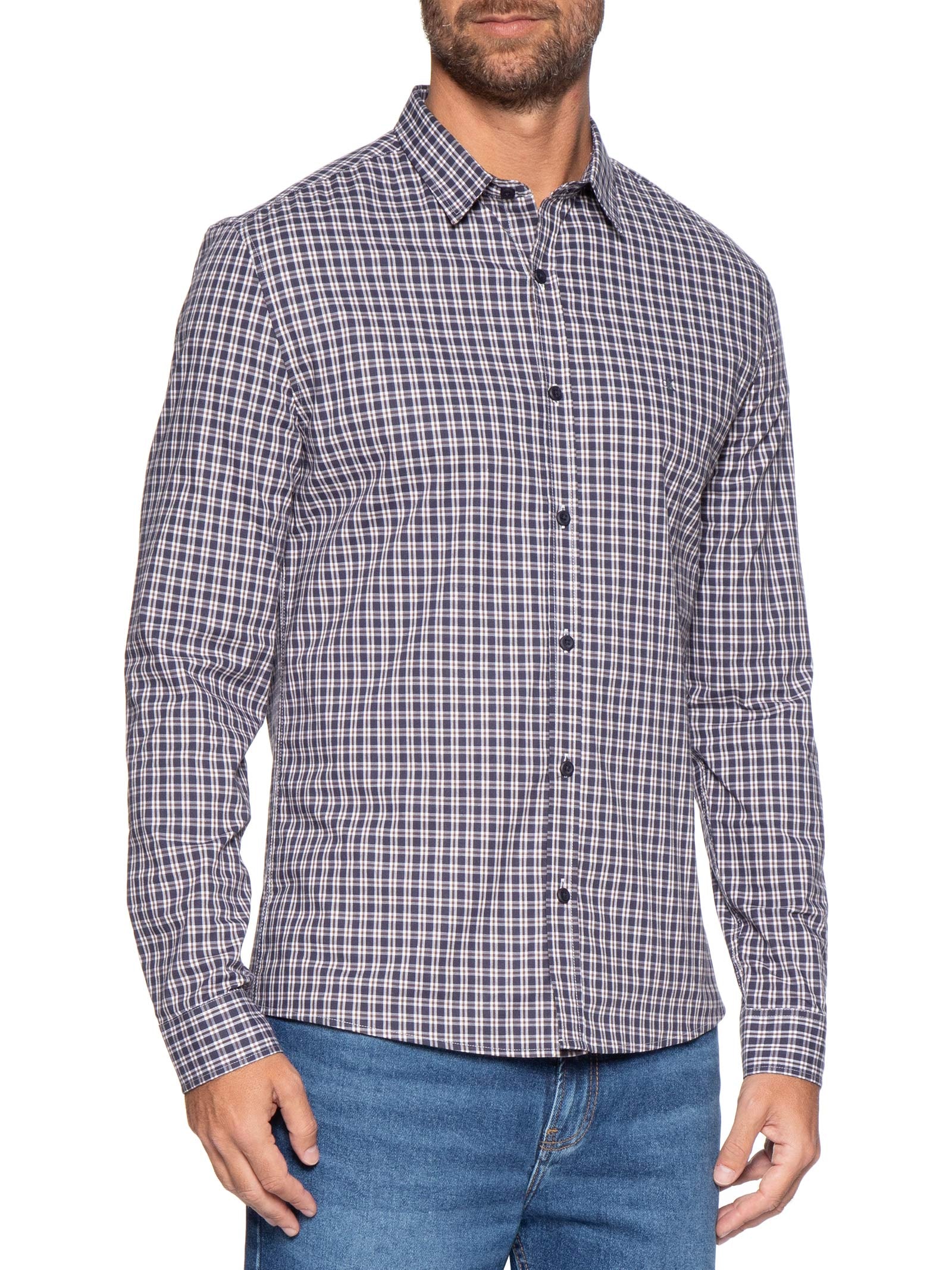 Camisa Masculina Slim Cotton Stretch – Azul Calvin Klein Jeans