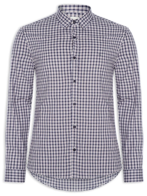 Camisa Masculina Slim Cotton Stretch – Azul
