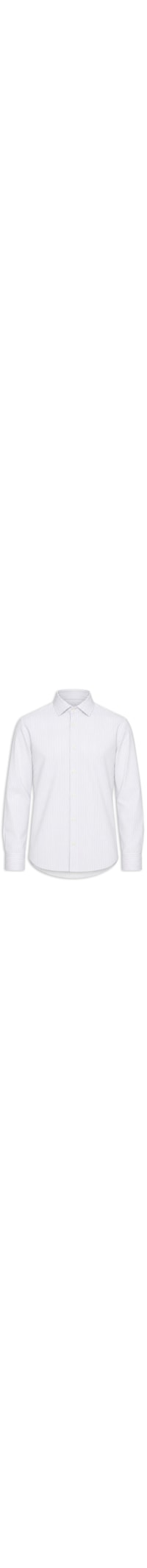 Camisa Masculina Slim Em Algodão Listrado - Branco