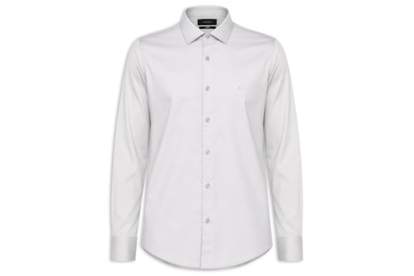 Camisa Masculina Slim em Cetim Strech Hudson - Cinza