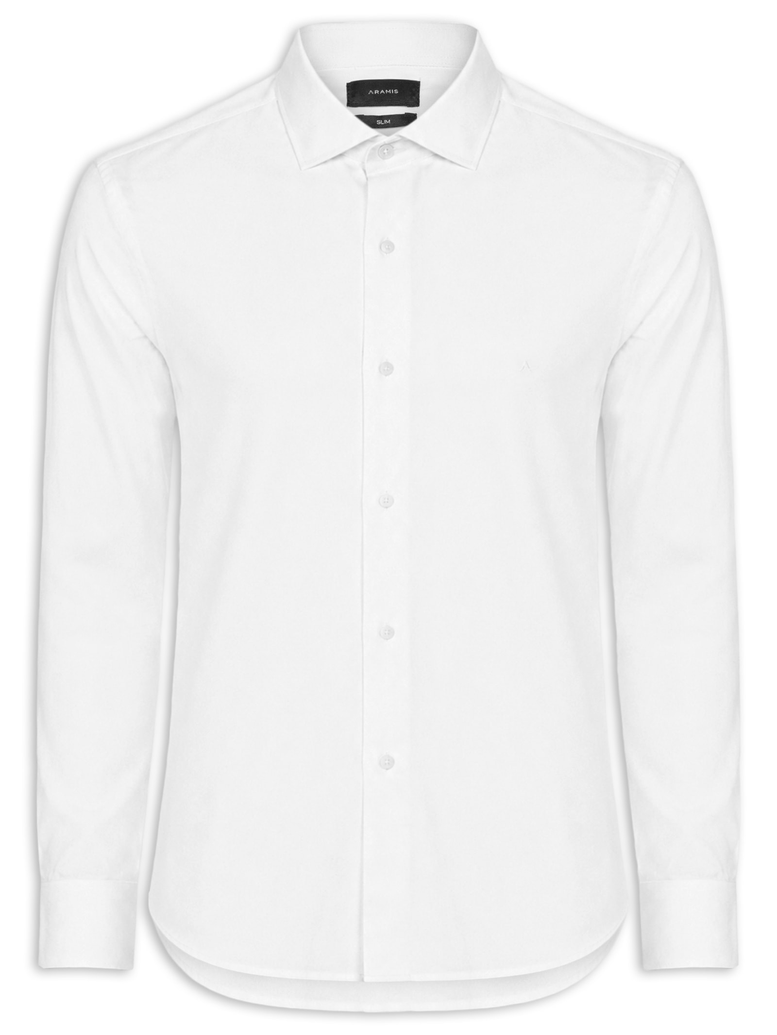 Camisa Masculina Slim Em Cetim Stretch Hudson Branco Aramis