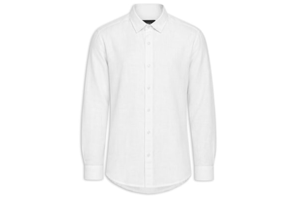 Camisa Masculina Slim Em Linho Irlândes - Branco