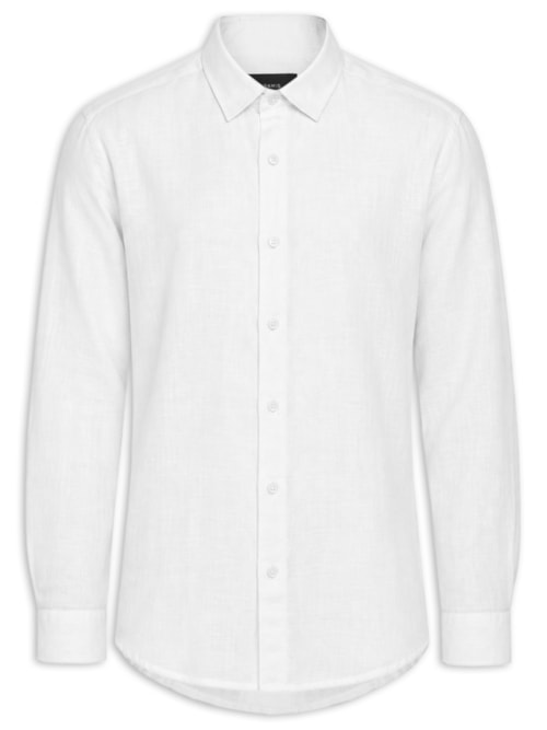 Camisa Masculina Slim Em Linho Irlândes - Branco
