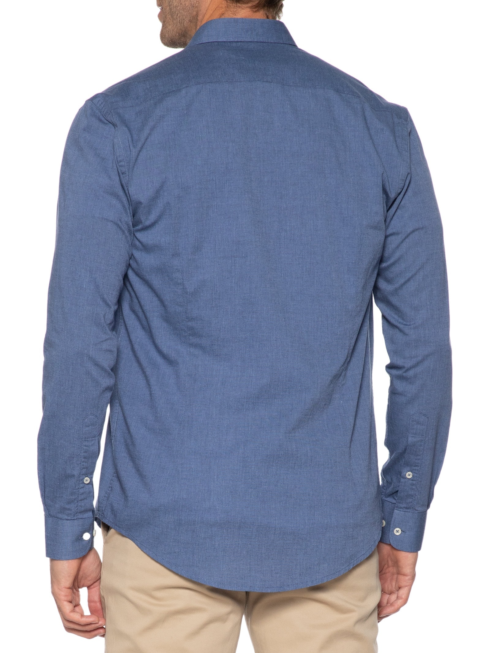 Camisa Masculina Slim Fil a Fil Antilia Azul Aramis