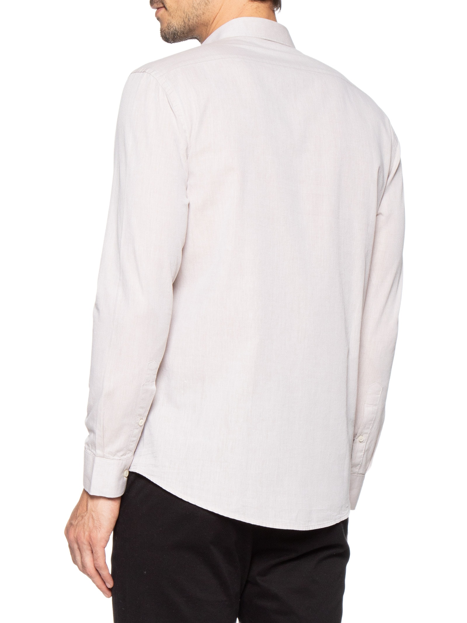 Camisa Masculina Slim Fit Algodão Willis Bege Aramis