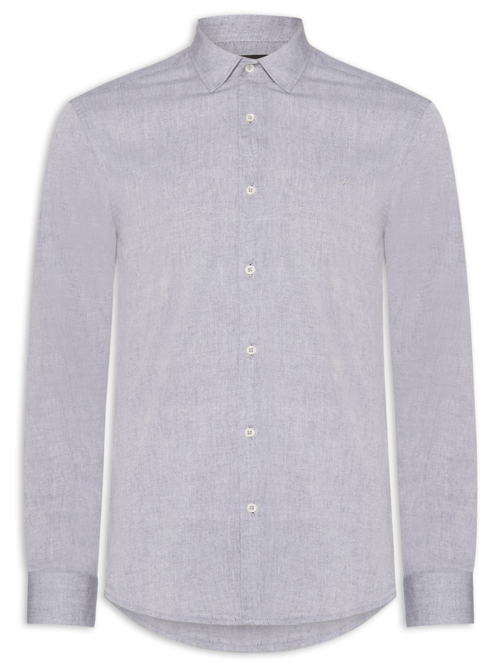 Camisa Masculina Slim Fit Algodão Willis Cinza Aramis