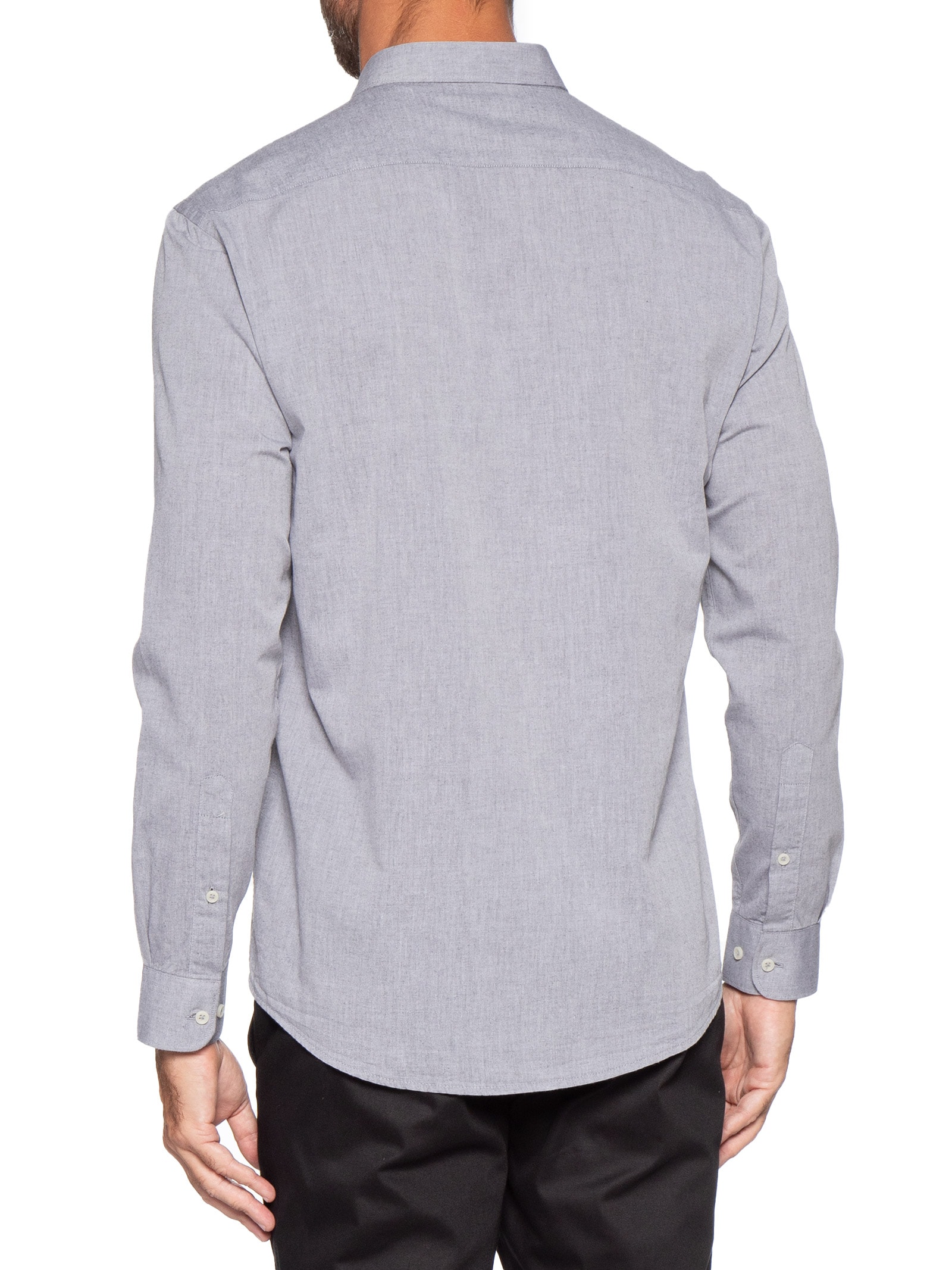 Camisa Masculina Slim Fit Algodão Willis Cinza Aramis