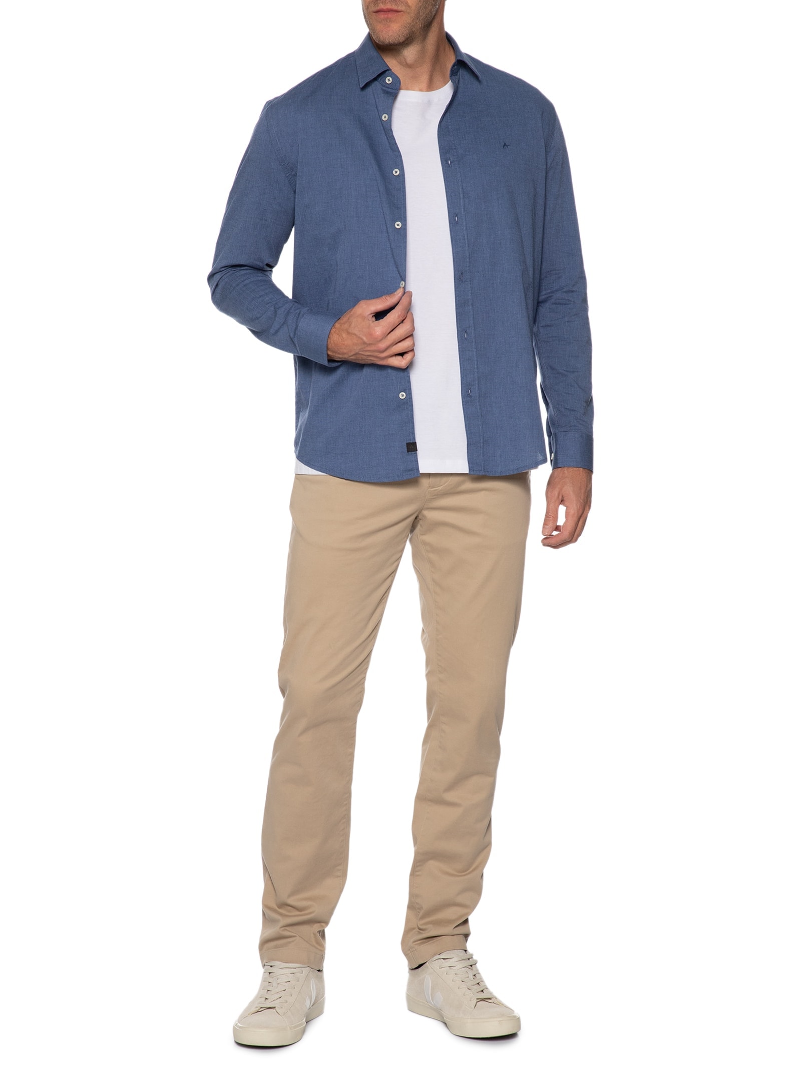 Camisa Masculina Slim Fit Antilia Azul Aramis