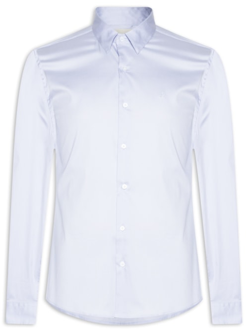 Camisa Masculina Slim Fit Básica – Azul