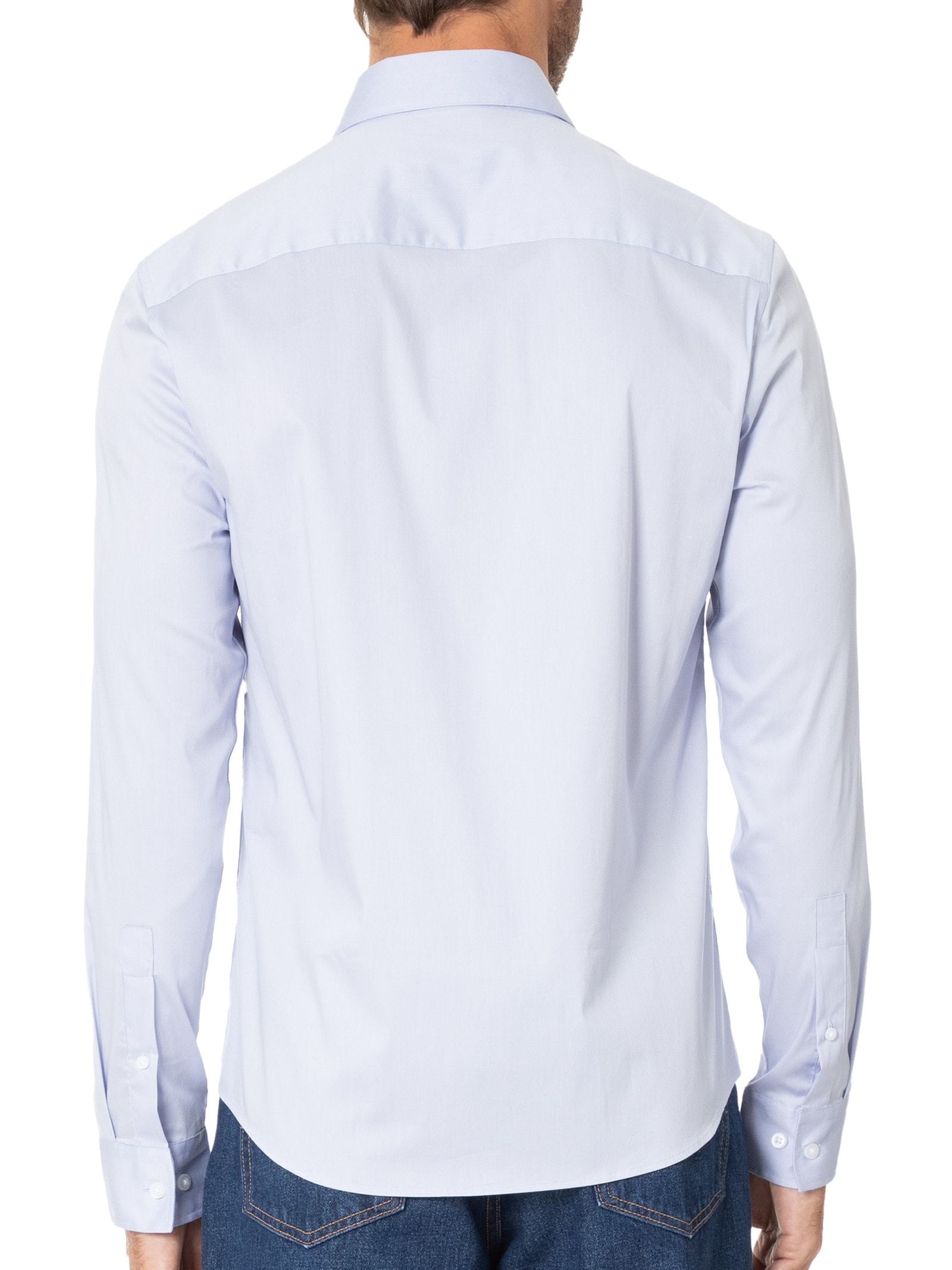Camisa Masculina Slim Fit Básica Azul Calvin Klein - White Label
