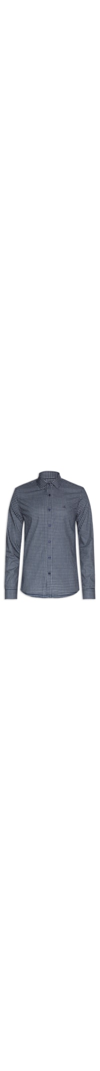 Camisa Masculina Slim Fit Classic Check - Azul
