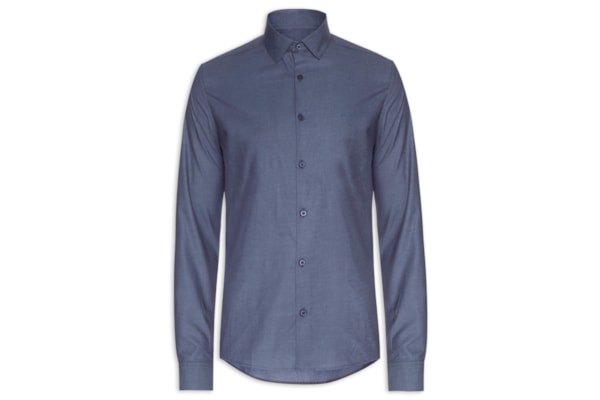 Camisa Masculina Slim Fit Classic Twill - Azul