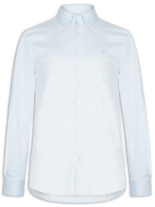 Camisa Masculina Slim Fit Colarinho Francês – Azul