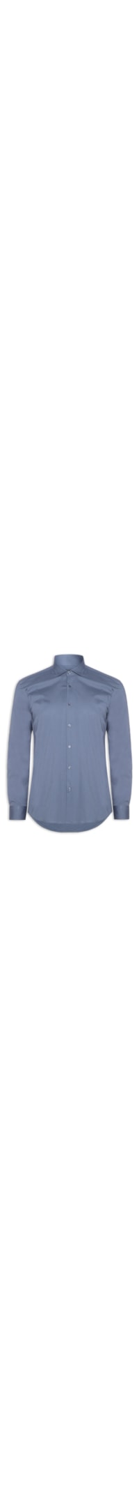 Camisa Masculina Slim Fit em Tricoline Stretch - Azul