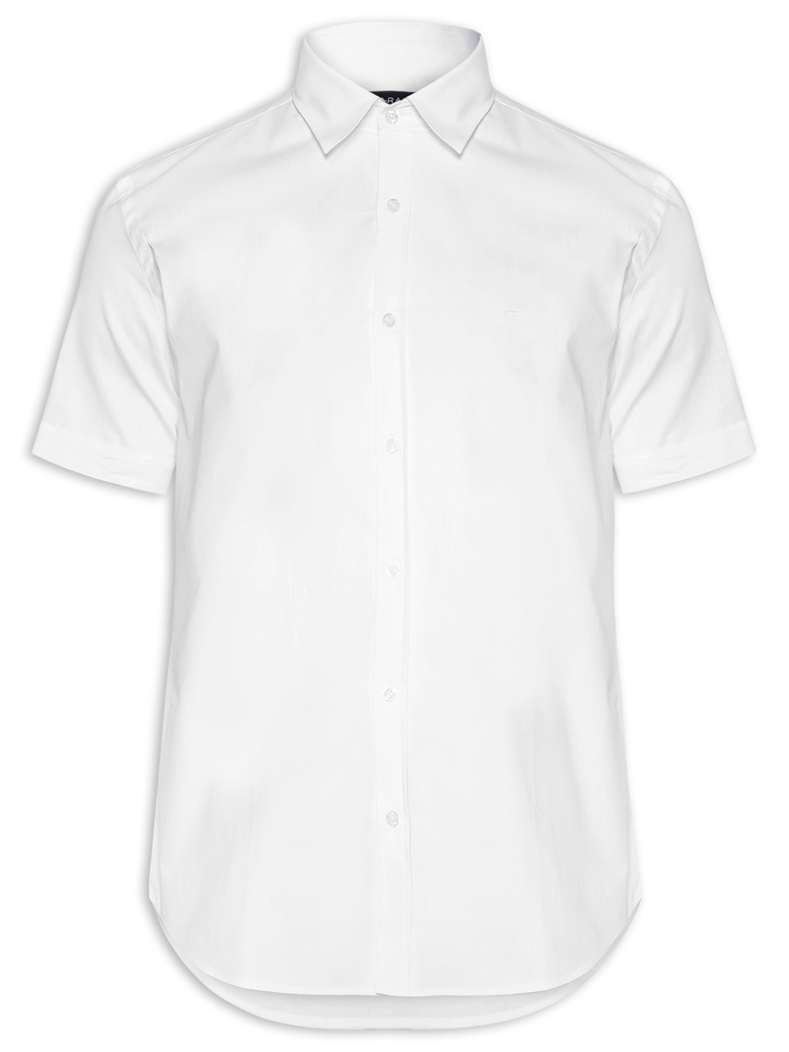 Camisa Masculina Slim Fit em Tricoline Stretch Liso Branco Aramis