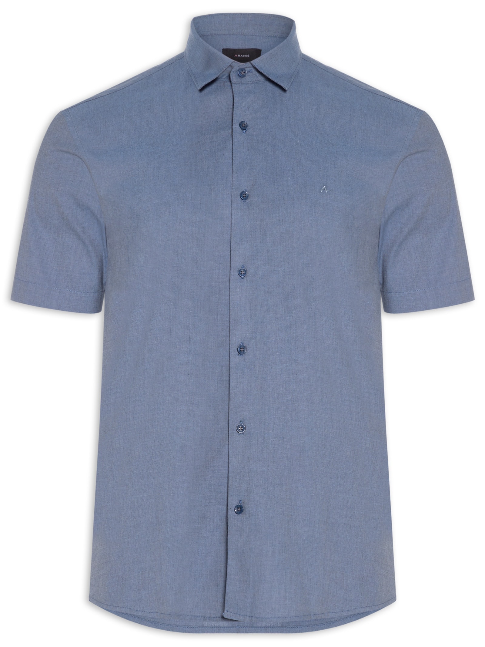 Camisa Masculina Slim Fit Fil a Fil Antilia Azul Aramis