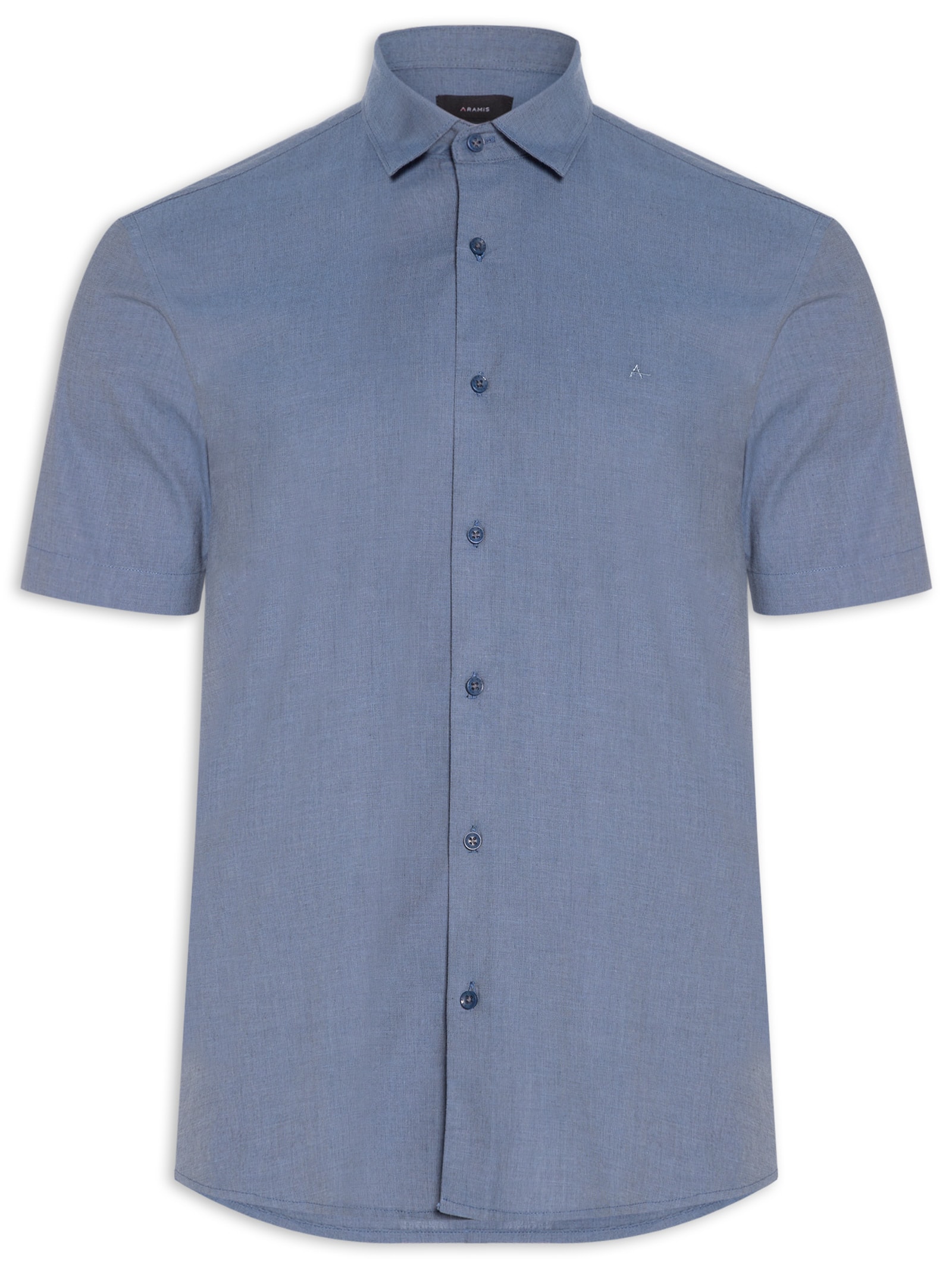 Camisa Masculina Slim Fit Fil a Fil Antilia – Azul Aramis