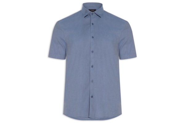 Camisa Masculina Slim Fit Fil a Fil Antilia – Azul