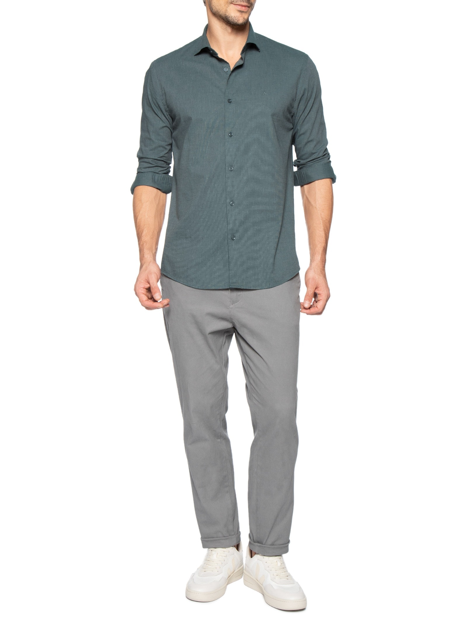 Camisa Masculina Slim Fit Fila Fil Antilia Verde Aramis
