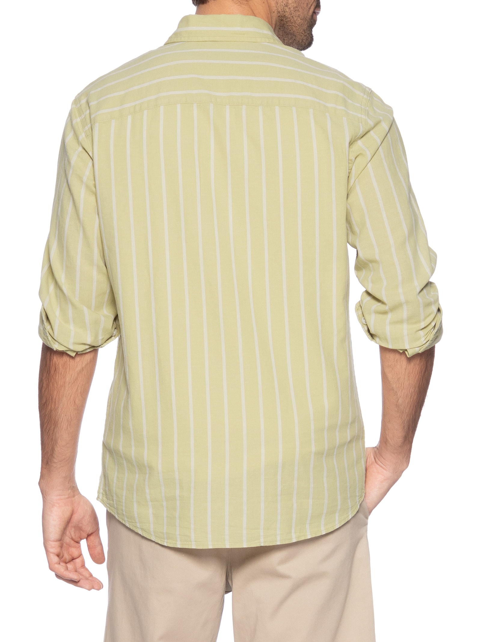 Camisa Masculina Slim Fit Linho Bege Jack & Jones