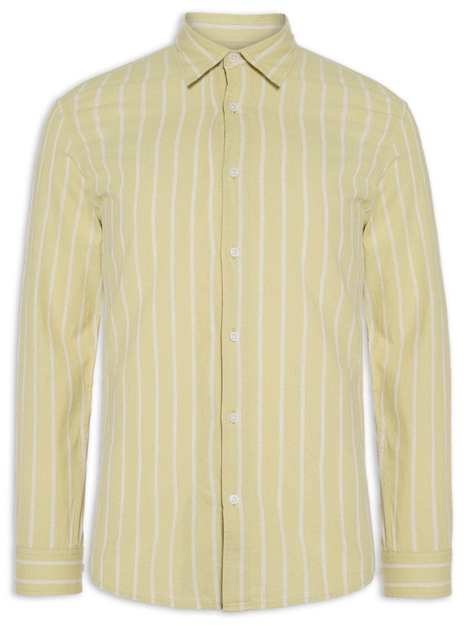 Camisa Masculina Slim Fit Linho Bege Jack & Jones