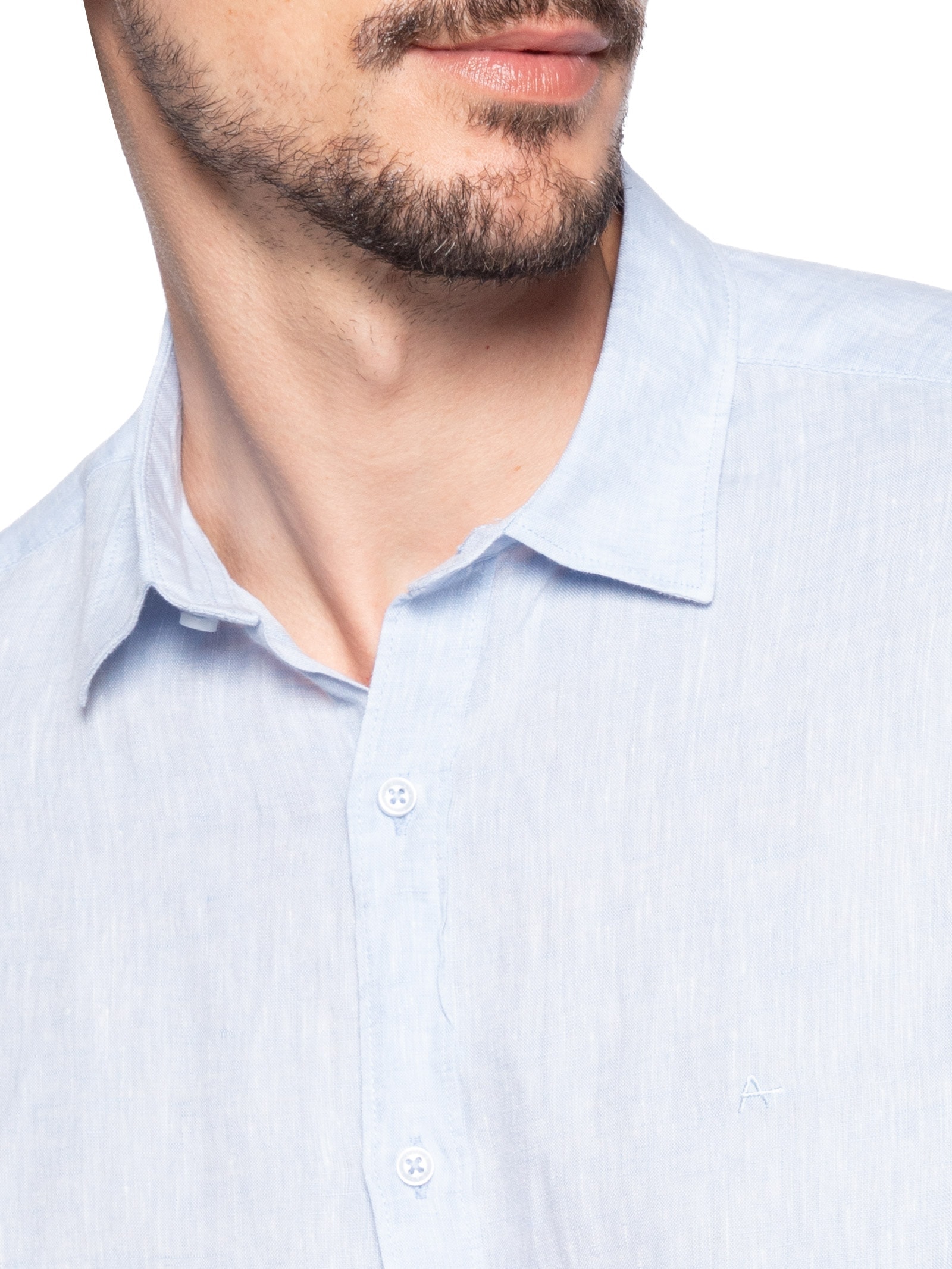 Camisa Masculina Slim Fit Linho Irlandês Azul Aramis